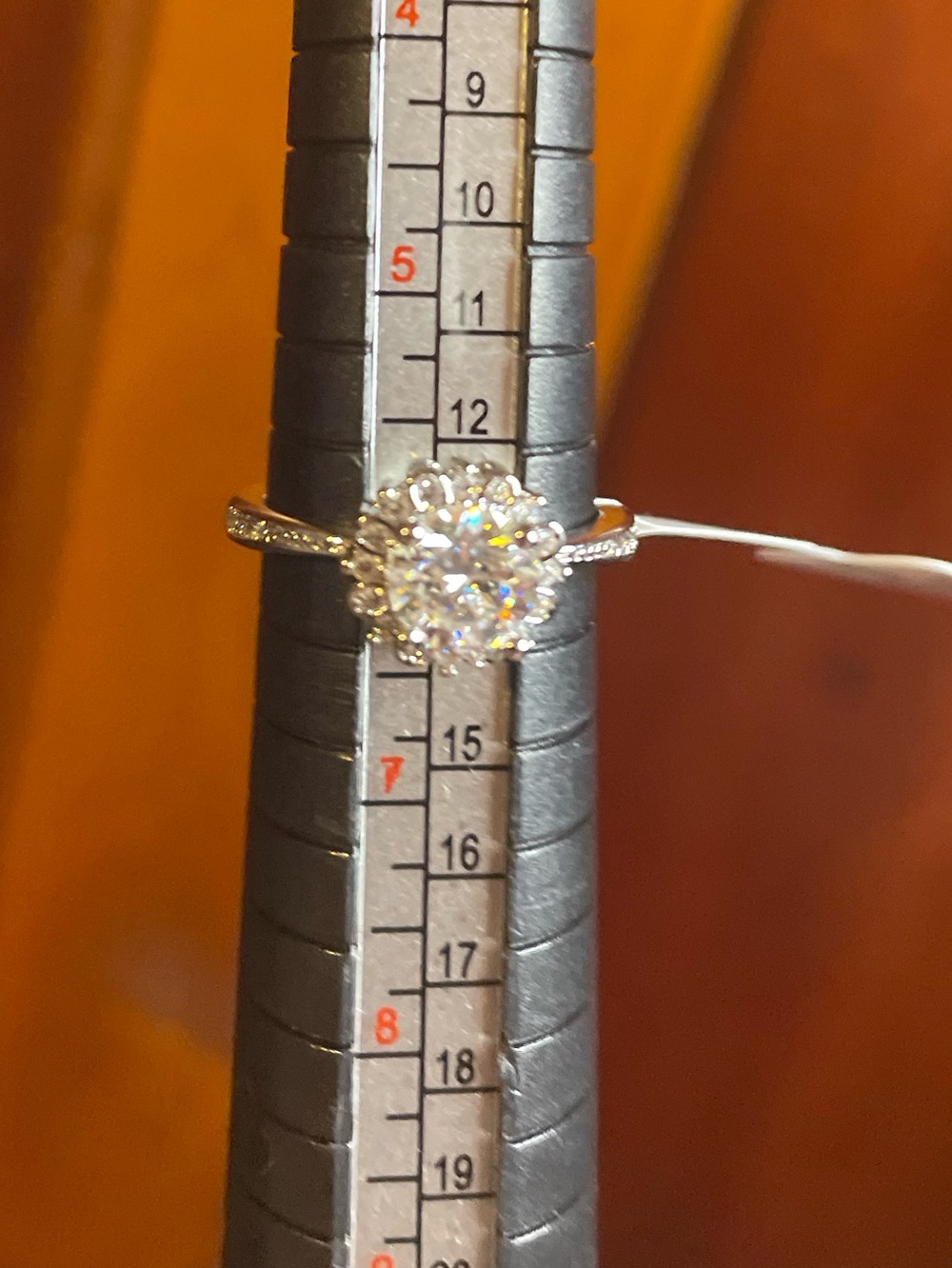 Moissanite Halo Ring White Gold Plated 1CTW